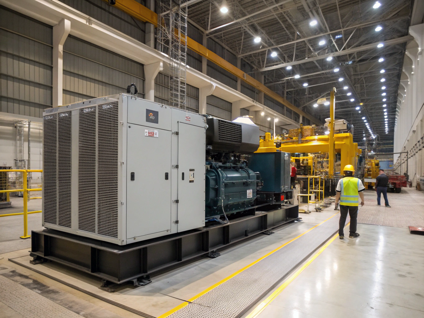 Large backup generator installation for commercial property