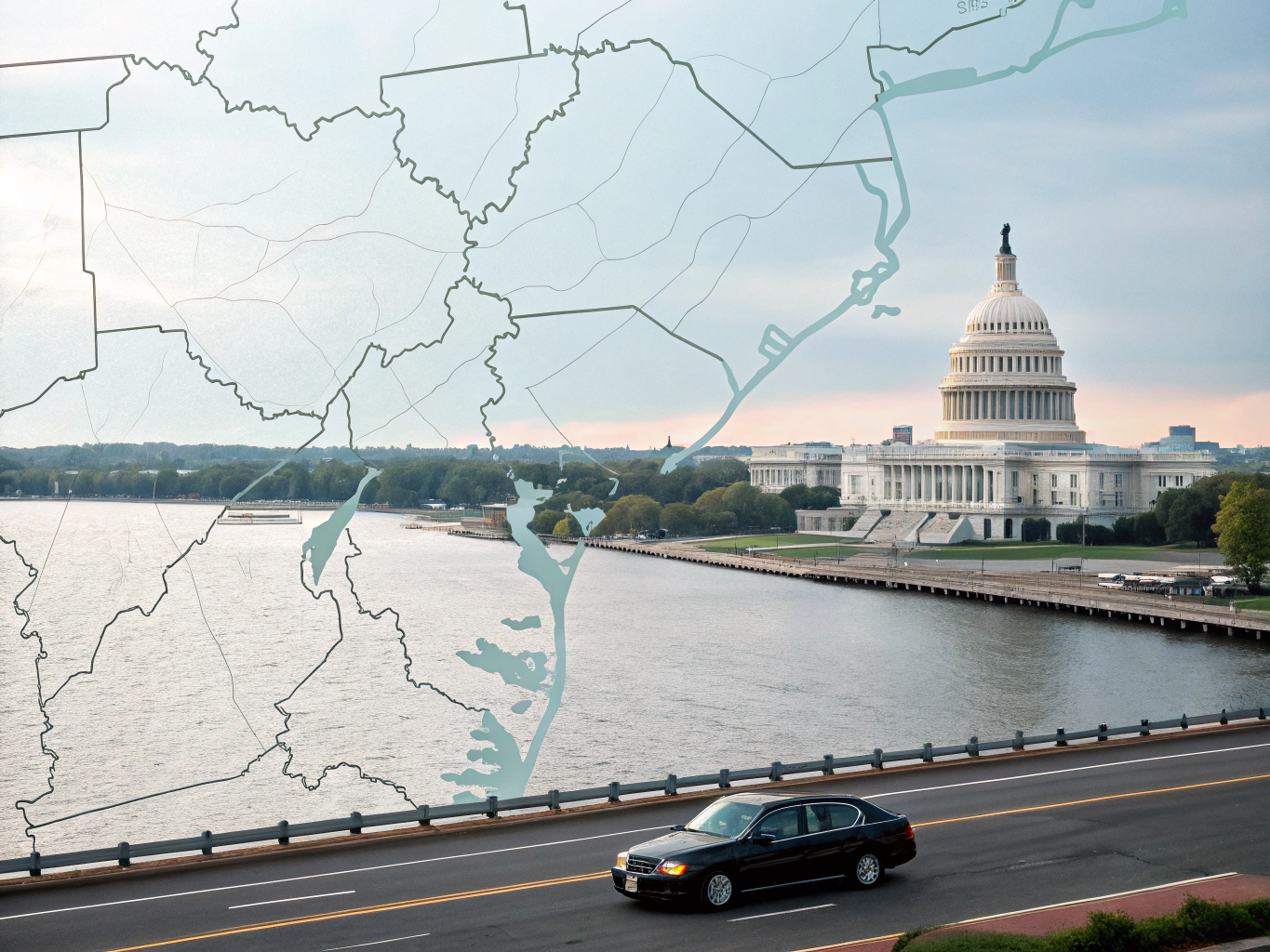 DMV Region Map Silhouette