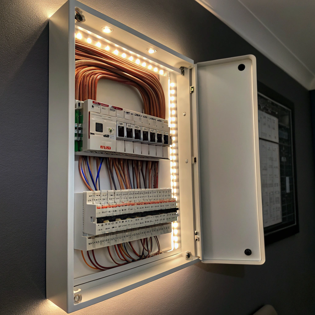 Modern electrical panel installation